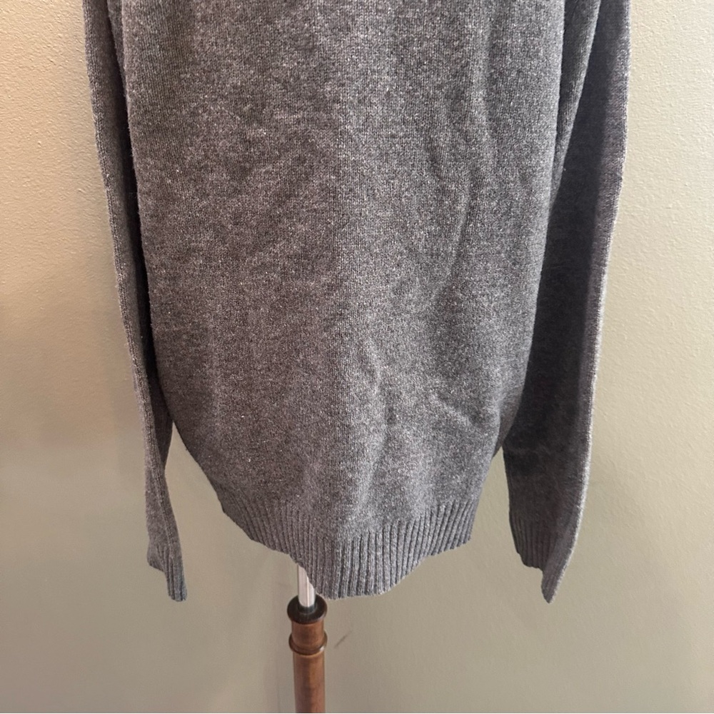 Gray Women's Sweater J Crew 100% Lambswool quarter zip Pull Over - Picture 12 of 13